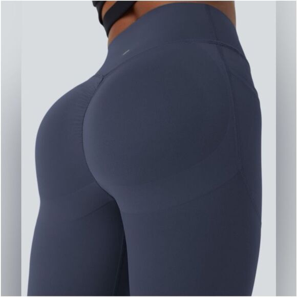 NWT Halara Indigo UltraSculpt SoCinched High Waisted Scrunch 7/8 Leggings Medium - Picture 3 of 12